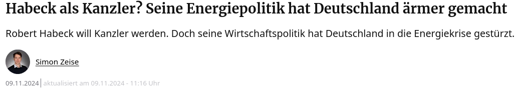 Habecks
Energiepolitik