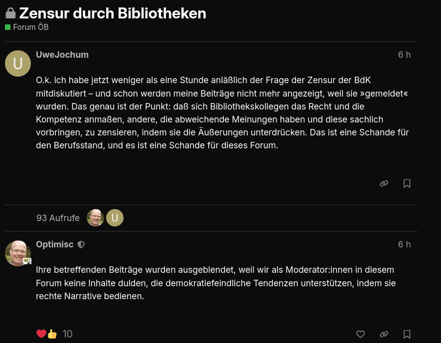 Zensur des
Zensurthemas