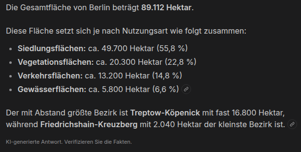 Fläche
von Berlin Fläche von Berlin
