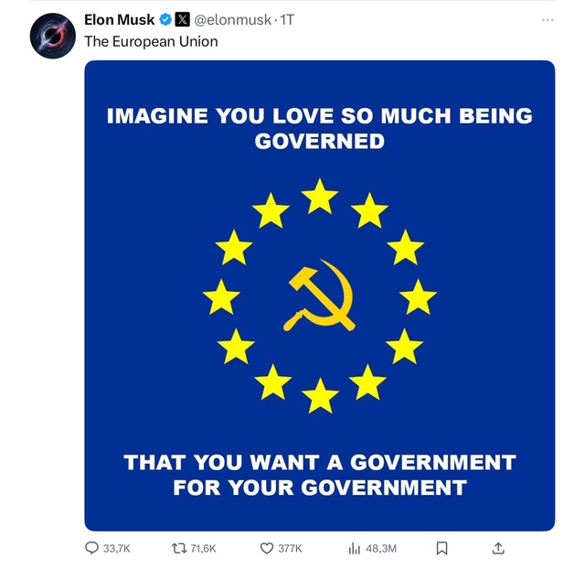 Musk blickt auf
Europa